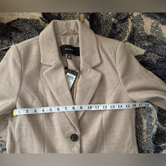 🆕 Vero Moda | Elegant Sand Women's Long Coat with Buttons and Pockets - Picture 11 of 12